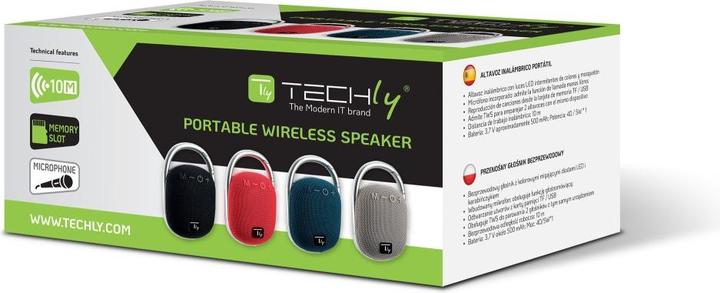 Actual product image EFB Elektronik EFB Techly Mini Wireless Speaker LED Light Handsfree TF USB Black