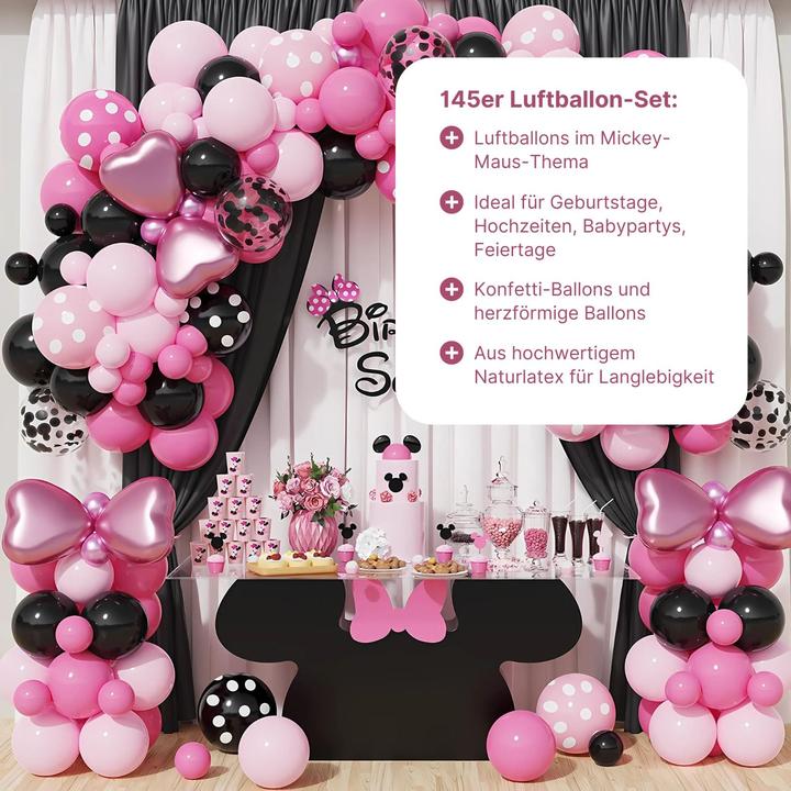 Produktbild Hermex 145er Set Party-Luftballons Geburtstagsballons Ballonbogen Luftballons Ballongirlande (145 x)