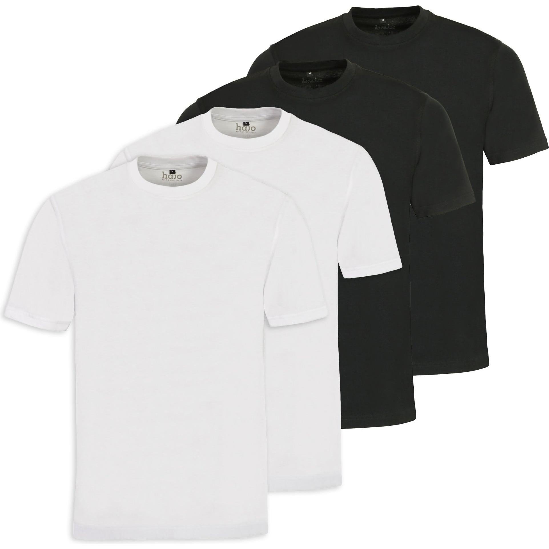 Hajo, Herren, Shirt, Viererpack Rundhals, Mehrfarbig, (XXL)