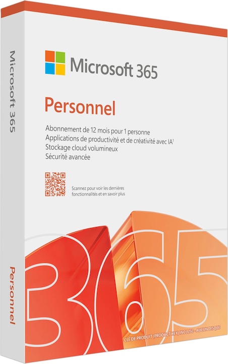 Immagine prodotto Microsoft 365 Personal (francese) (1 Dispositivi, 12 mesi)