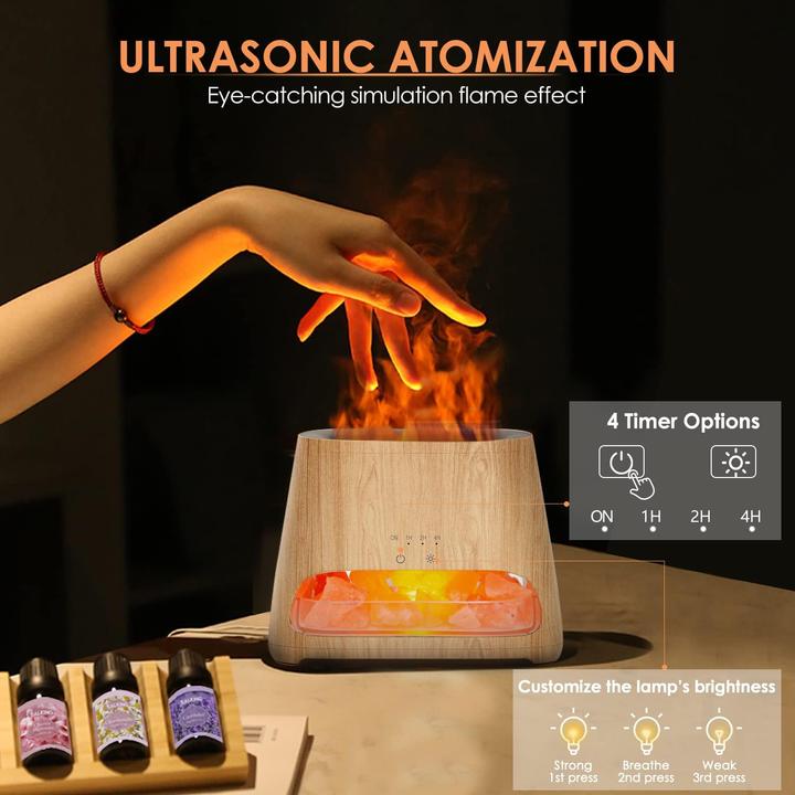 Produktbild Fellhof 2-in-1 Aroma Diffuser & Salzleuchte mit Flammeneffekt (150 ml)