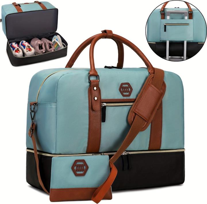 Image du produit Only-Bags.Store Sac de voyage avec compartiment à chaussures, sac de week-end sportif, sac de nuit avec