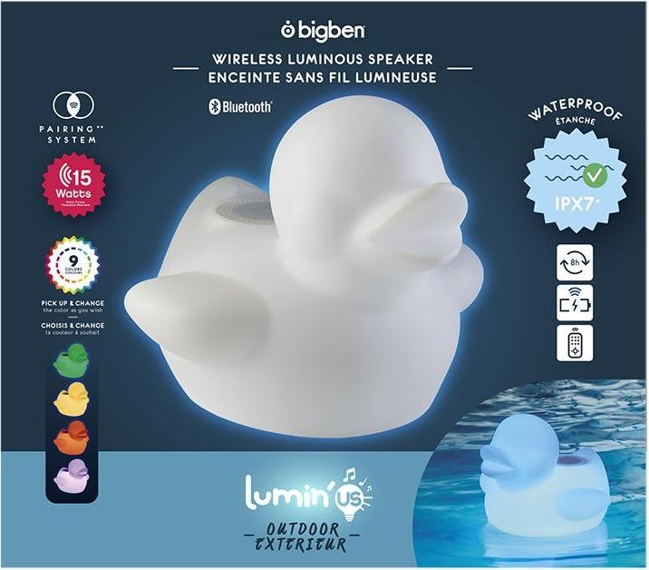 Actual product image Bigben Bluetooth Speaker Lumin'Us Duck (8 h, Rechargeable battery operated)