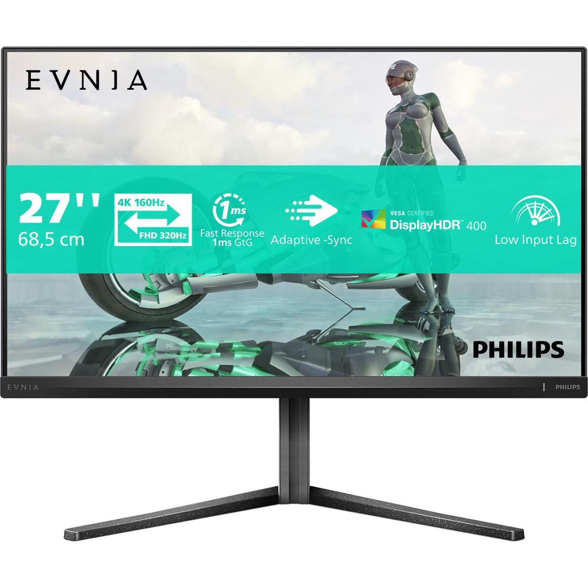 Philips Evnia  27M2N3800A (3840 x 2160 Pixel, 27"), Monitor, Grau
