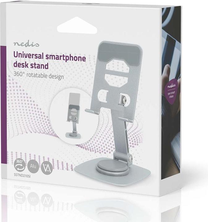 Actual product image Nedis Phone stand - Universal - Fully mobile - Silver