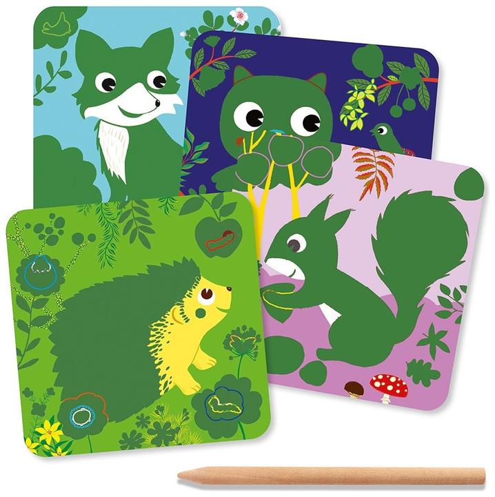 Actual product image Djeco Scratch pictures forest animals