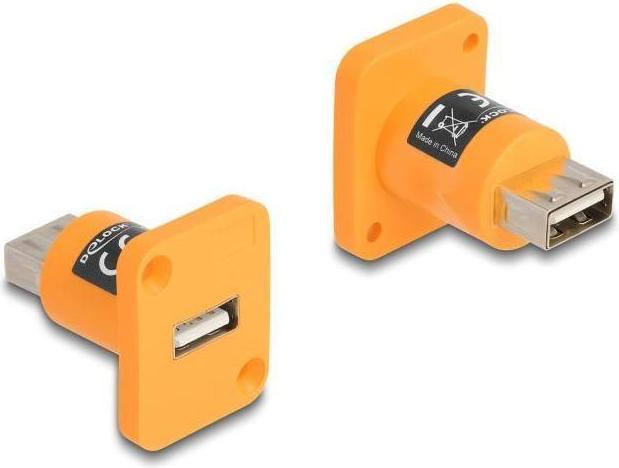 Actual product image Delock D-type module USB 2.0 type A socket to socket orange (0.04 m, USB 2.0)
