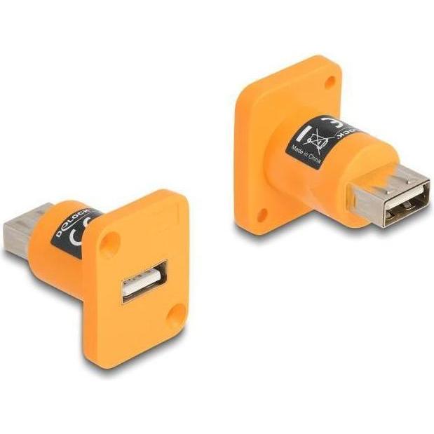 Delock D-Typ Modul USB 2.0 Typ-A Buchse zu Buchse orange (0.04 m, USB 2.0), USB Kabel
