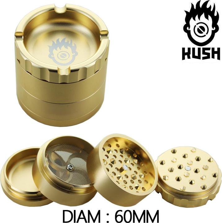 Immagine prodotto Kush CBD Vape Macinino Kush Bong Alu Gold 4 Parti 60mm