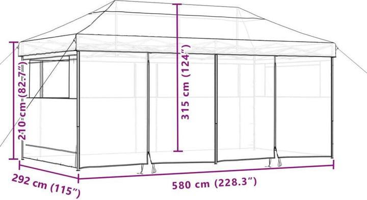 Produktbild vidaXL Partyzelt (580 cm, 292 cm)