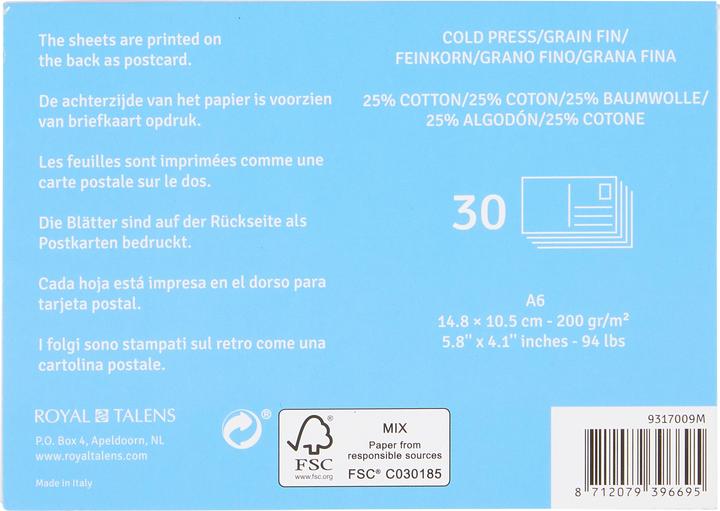 Actual product image Talens Aquarellpapier Postcards (A6, Plain)