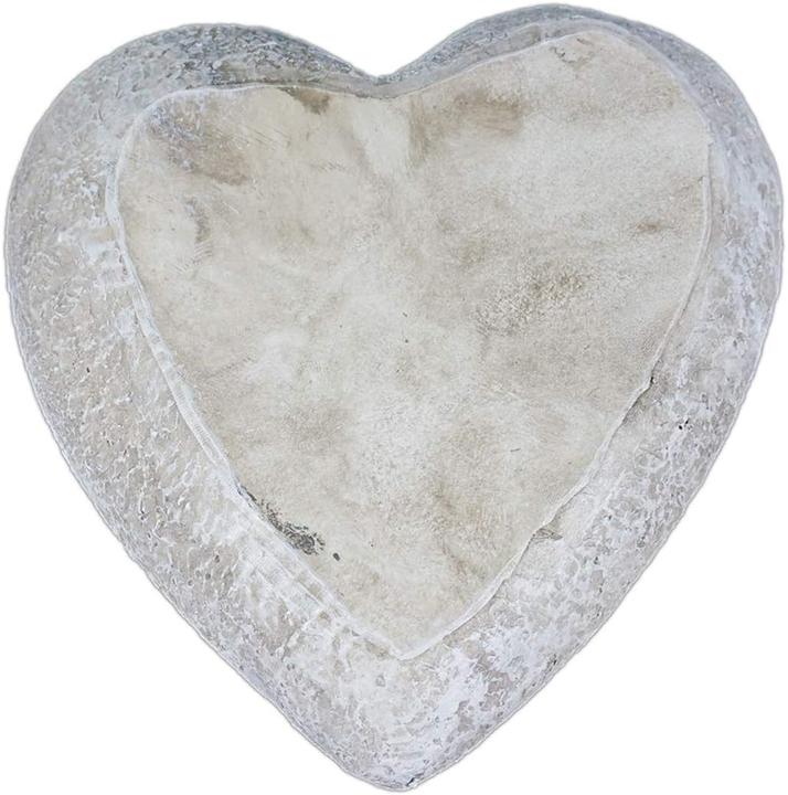 Novaliv Grabschmuck I Herz Rose I Grau I Grabdeko Herz Grabherz grabdekoration Gedenkstein