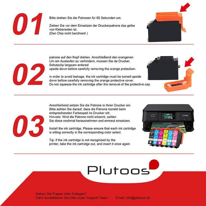 Label énergétique Plutoos Epson 378XL Cartouches XXL compatibles, jeu de 6 couleurs (C, CF, LC, LM, M, Y)