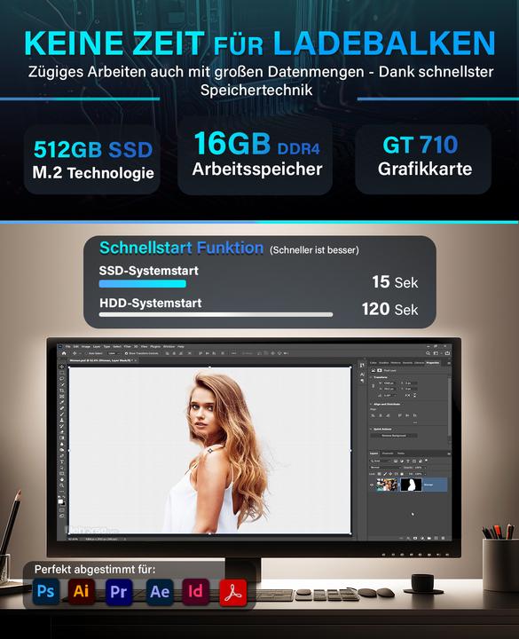 Produktbild Greed V2 Multi - Office PC - Intel Core i7 (512 GB, 16 GB, Intel Core i7-10700F)