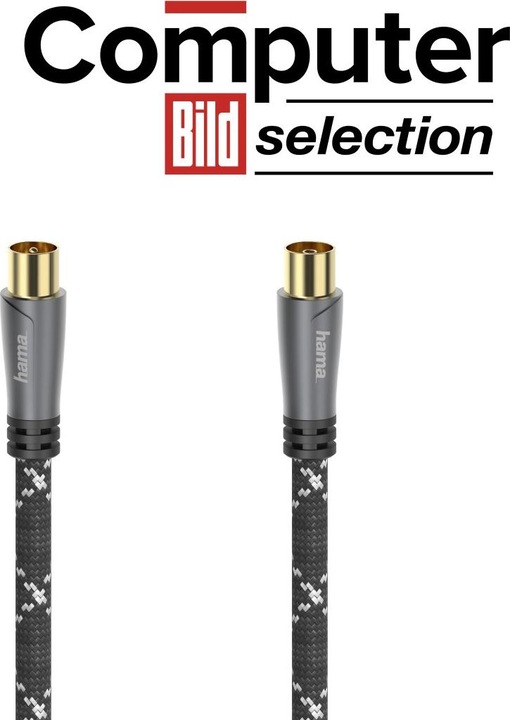 Produktbild Hama Antennen-Kabel, Koax-Stecker - Koax-Kupplung, Metall, verg., 1,5 m, 120 dB (120 dB, Antennenkabel)
