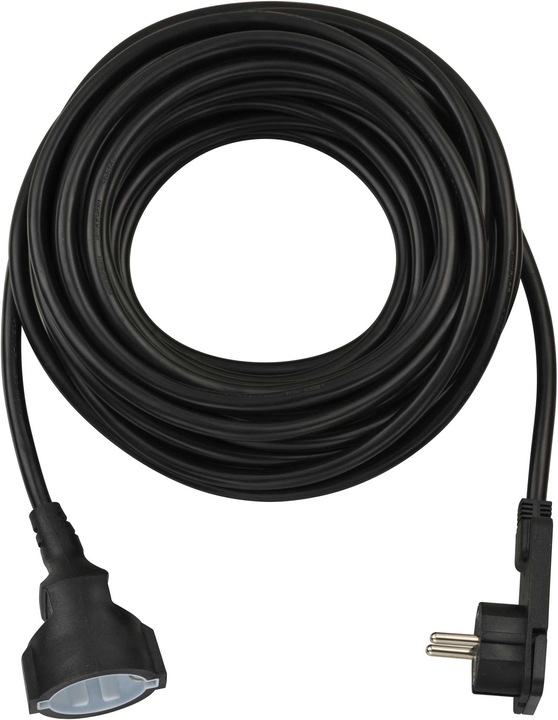 Actual product image Brennenstuhl Short extension cable with angled flat plug 10m H05VV-F3G1.5 black (10 m, 2-pole)
