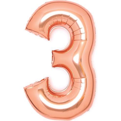 Amscan Folienballon rosé-gold, 66cm, Nummer 3