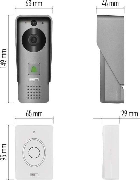 Image du produit Emos GoSmart Carillon vidéo sans fil IP-09C avec WiFi
