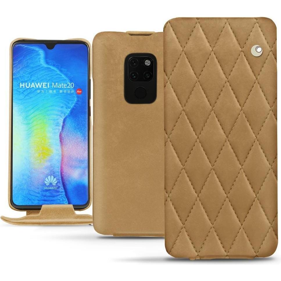 Noreve Lederschutzhülle vertikal (Huawei Mate 20), Smartphone Hülle, Braun