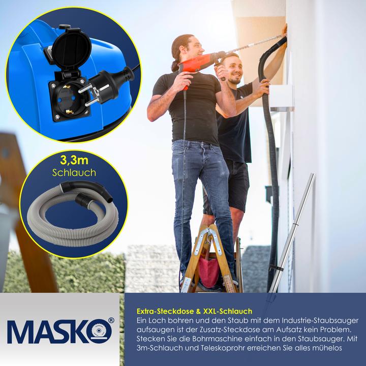 Actual product image Masko 6IN1 Industrial Vacuum Cleaner, Blue (Wet dry vacuum cleaner)