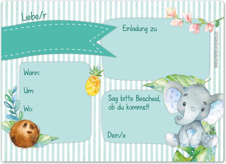 Image du produit Papierdrachen 12 cartes d'invitation pour un anniversaire - Animaux d'Afrique (12 pcs)