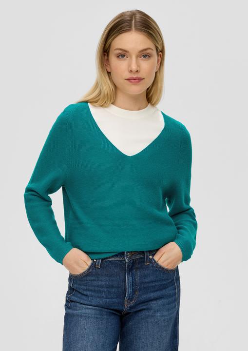 Produktbild s.Oliver Strickpullover Pullover mit V-Ausschnitt (42)