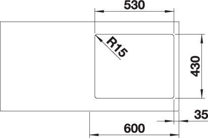 Actual product image Blanco Zerox 500-IF DarkSteel (Top-mounted sink, 54 cm, 44 cm)