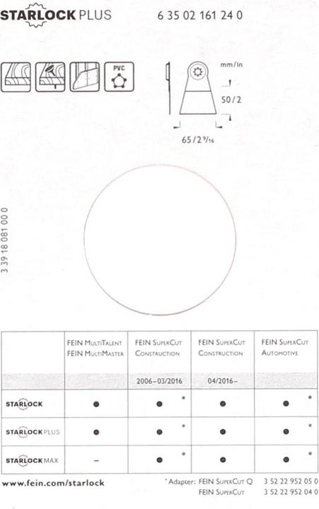 Productafbeelding Fein Bimetaal invalzaagblad 65 mm