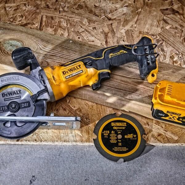 Actual product image DeWalt DCS571P2 Portable Circular Saw 115 mm 2x XR 18V 5Ah T-STAK II Black Yellow