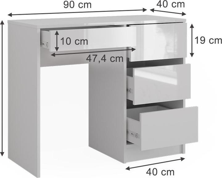 Produktbild Vicco Sherry mit Schubladen (90 x 75 x 40 cm)
