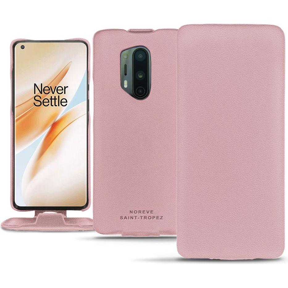 Noreve Lederschutzhülle vertikal (OnePlus 8 Pro), Smartphone Hülle, Rosa