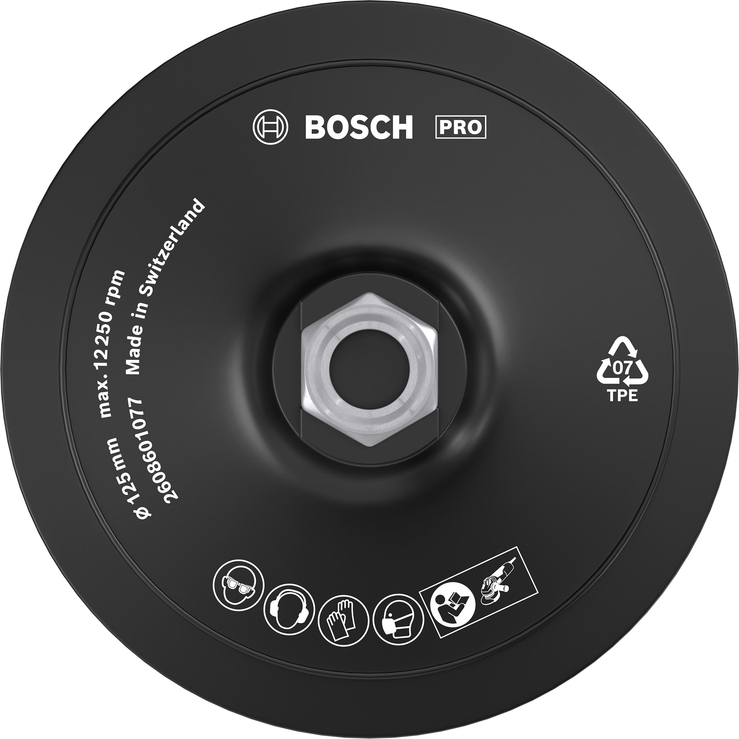 Bosch Professional Zubehör, Schleifmittel, PRO Backing Pad, 125 mm, M14, Klettverschluss