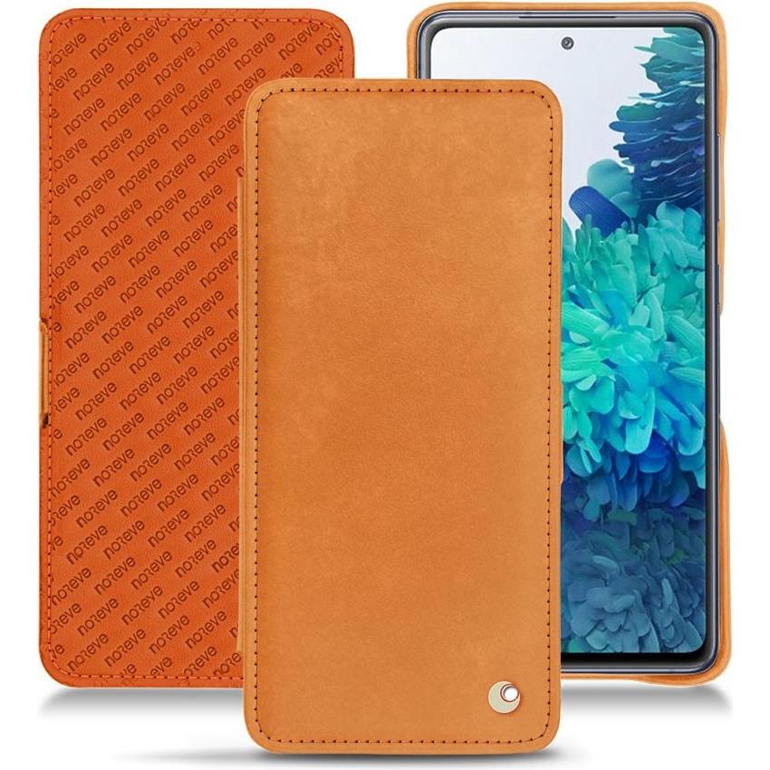 Noreve Lederschutzhülle horizontal (Samsung Galaxy S20 FE), Smartphone Hülle, Orange