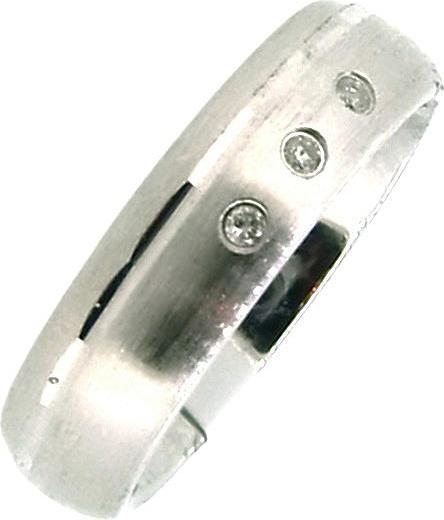 Gooix Bandring mit 3 Brillanten mattiert/poliert (50, 925 Silber)