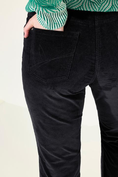 Image du produit Ulla Popken Pantalon en velours côtelé Marie, jambe large et taille confortable, coton bio (54)