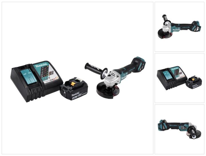 Produktbild Makita DGA 517 RM1 Akku Winkelschleifer 18 V 125 mm Brushless + 1x Akku 4,0 Ah + Ladegerät (125 mm)