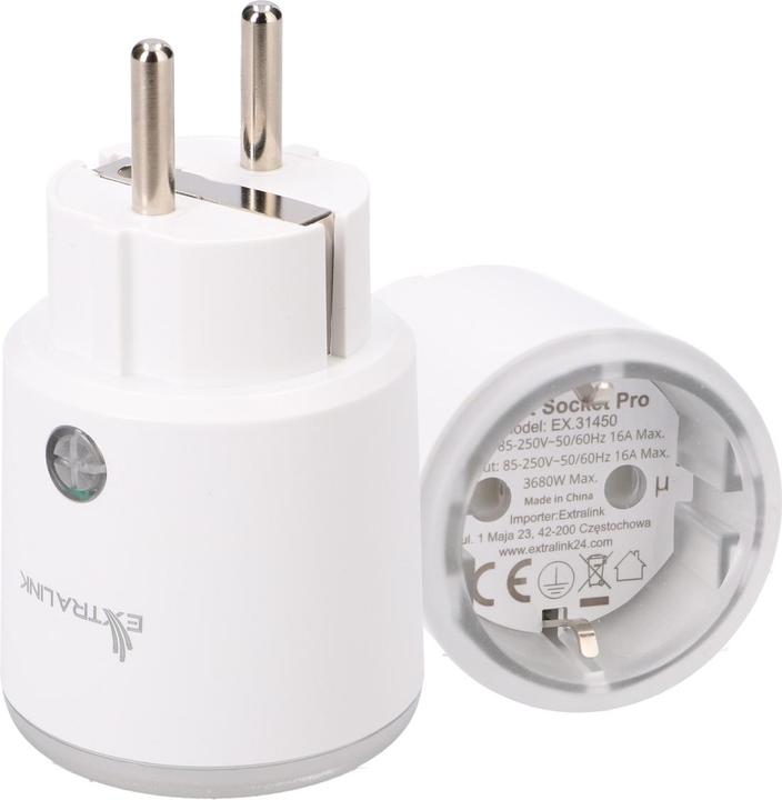 Productafbeelding Extralink Smartlife Stopcontact SC Pro | Smart Plug | Zigbee, Homekit, Tuya, 3680W