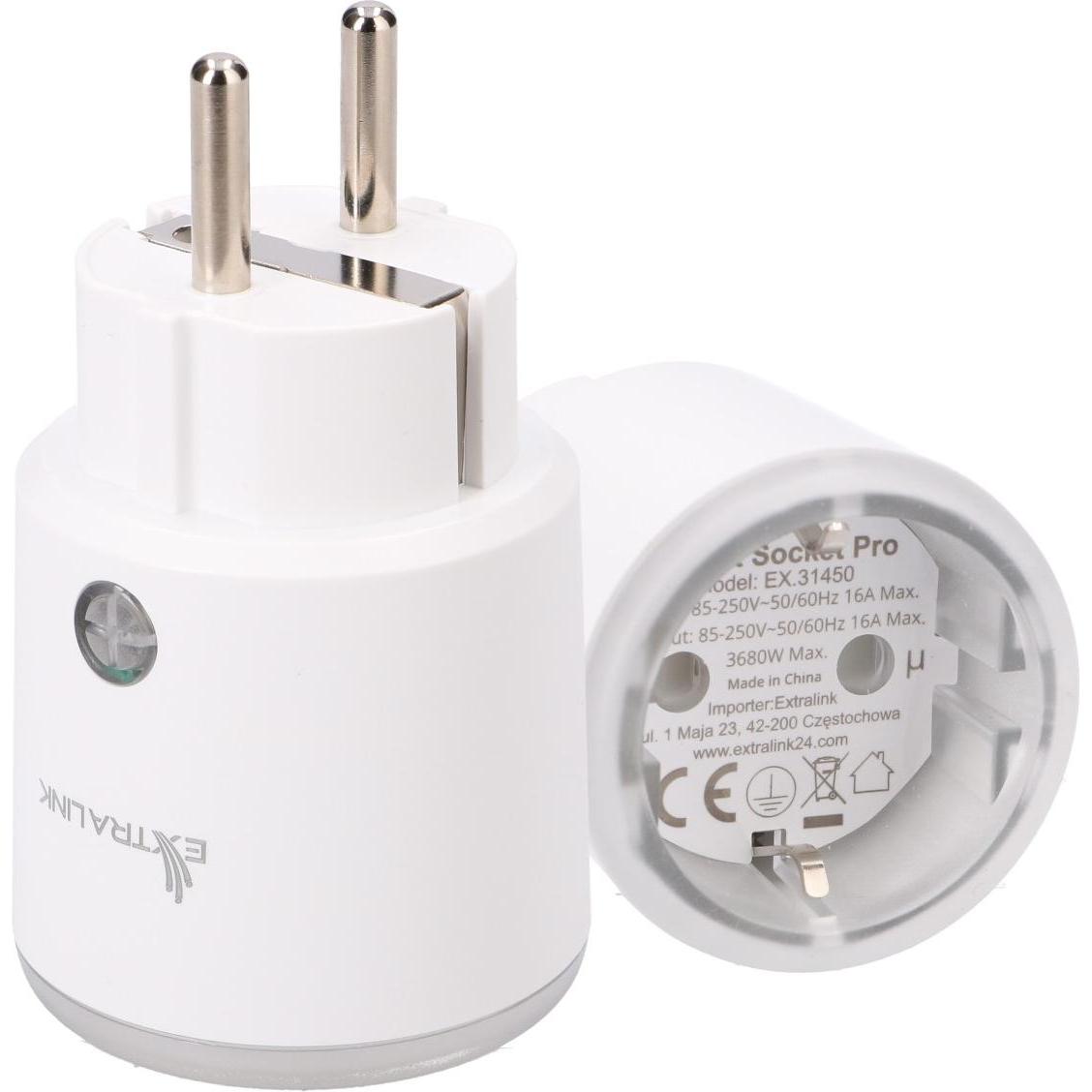 Extralink Smartlife Smart Steckdose SC Pro | Smart Plug | Zigbee, Homekit, Tuya, 3680W (EX.31450)