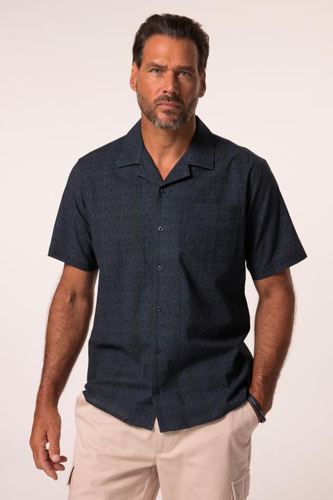 Immagine prodotto JP1880 Hemd, Halbarm, Leinenoptik, floraler Print, Cuba-Kragen, Cuba Fit (3XL)