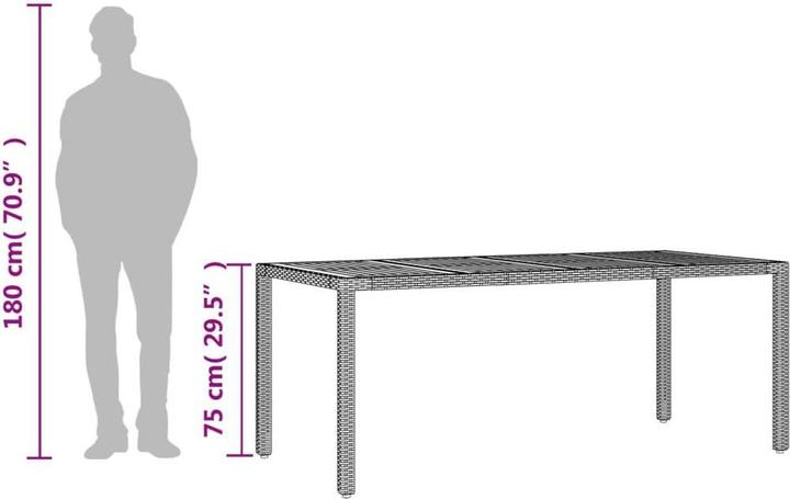 Produktbild vidaXL Gartentisch (190 x 90 x 75 cm)