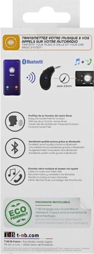 Actual product image T'nB Transmetteur Bluetooth Compact avec Jack 3,5mm (Noir) (Transmitter & Receiver)