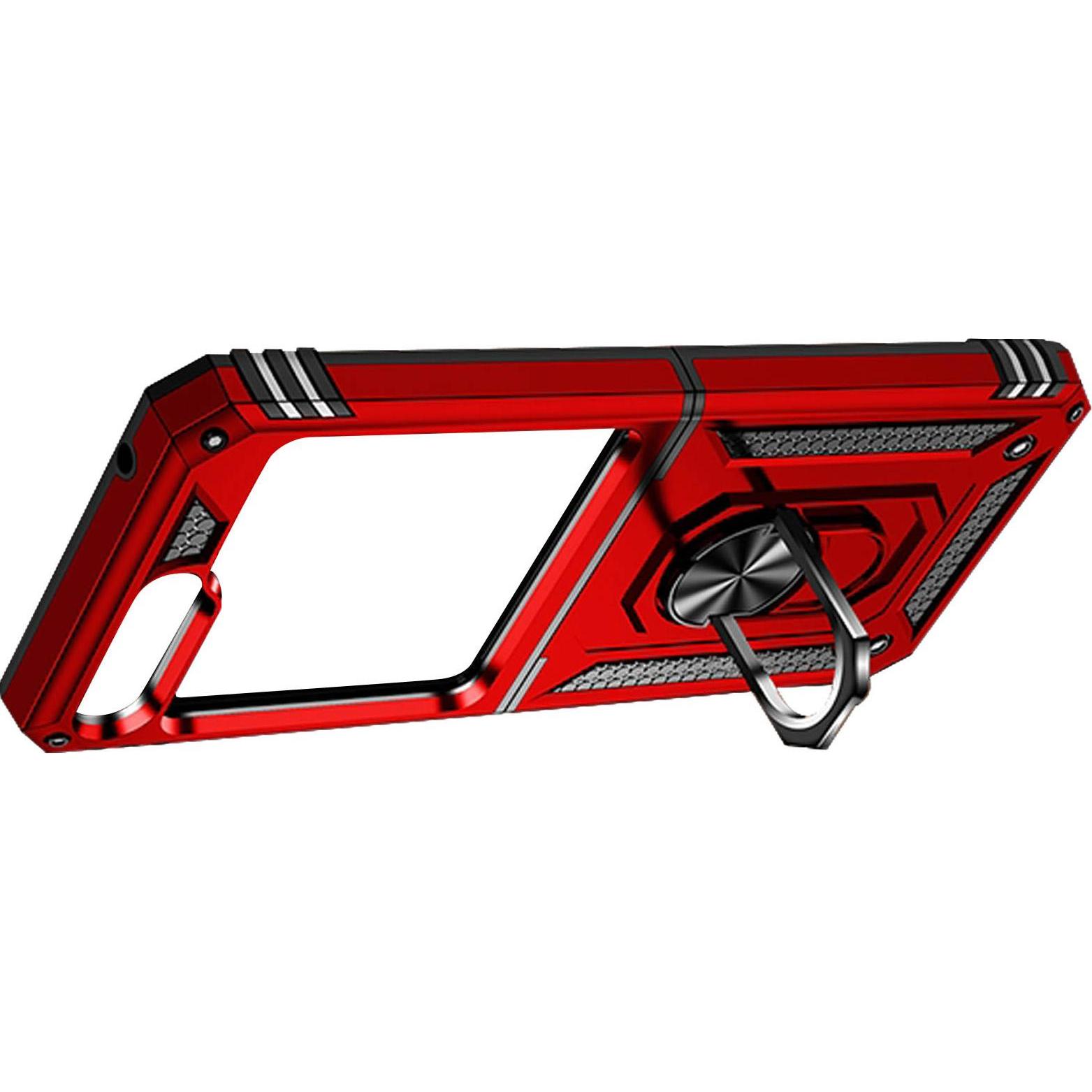 Thumbnail - Avizar Stossfeste Handyhülle mit Ring Series (Samsung Galaxy Z Flip5), Smartphone Hülle, Rot