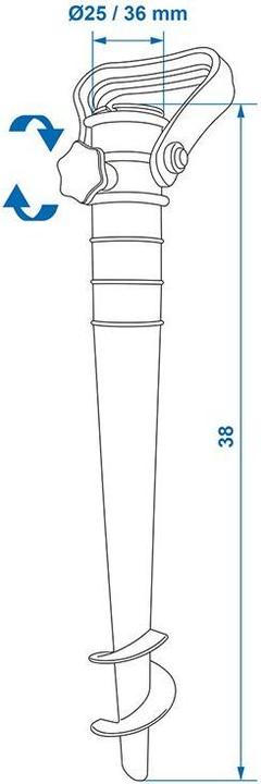 Produktbild ProPlus Sonnenschirm/Rasendorn 38cm Ø25-36mm