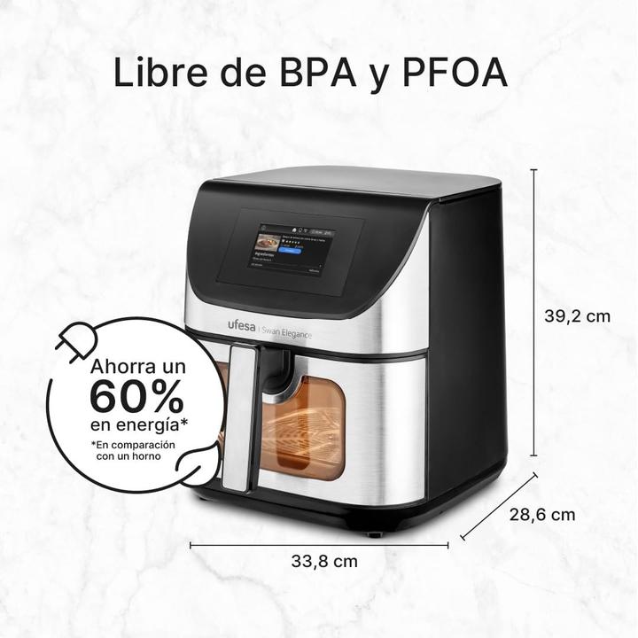 Produktbild Ufesa Interaktiver Luftfritteuse mit App, 10 Programmen, Innenlichtfenster und 360°-Heisslufttechnologie