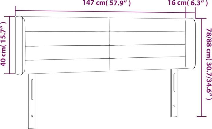 Image du produit vidaXL LED Kopfteil (147 x 16 x 88 cm)