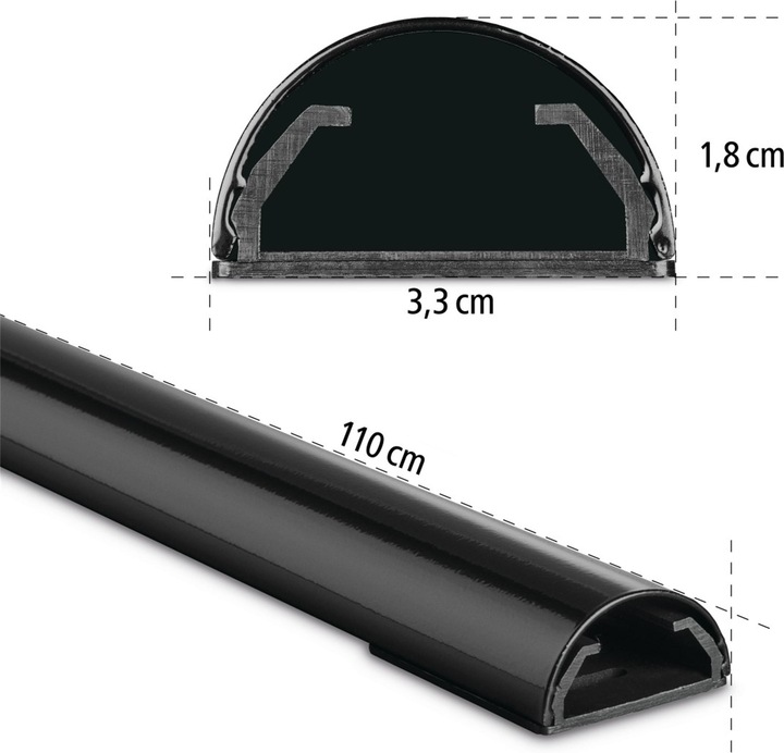 Actual product image Hama Aluminium cable duct, half round (Duct, 110 cm)
