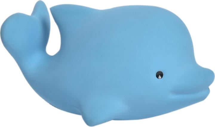Actual product image Tikiri DAM : MIJN EERSTE OCEAANDIERTJE / DOLFIJN 6cm, in natuurlijk rubber, met belletje, met hangkaa