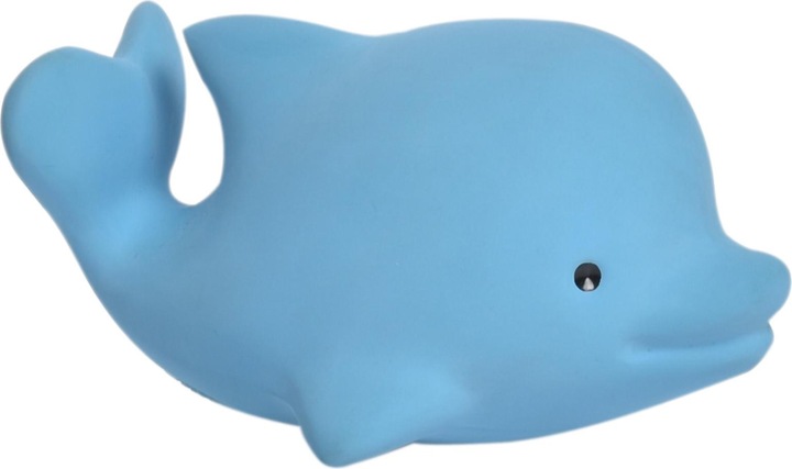 Actual product image Tikiri DAM : MIJN EERSTE OCEAANDIERTJE / DOLFIJN 6cm, in natuurlijk rubber, met belletje, met hangkaa