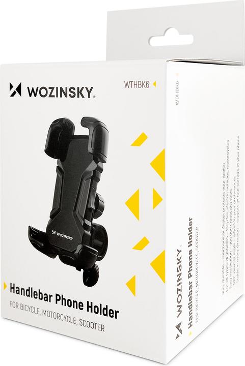 Actual product image Wozinsky strong phone holder for the handlebar of a bicycle, motorbike, scooters black (WBHBK6)