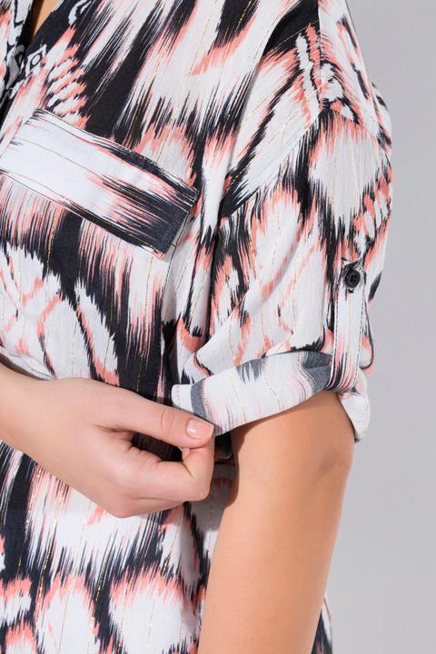 Immagine prodotto Ulla Popken Tunica lunga con collo da camicia, maniche a 3/4 e retro più lungo (62)